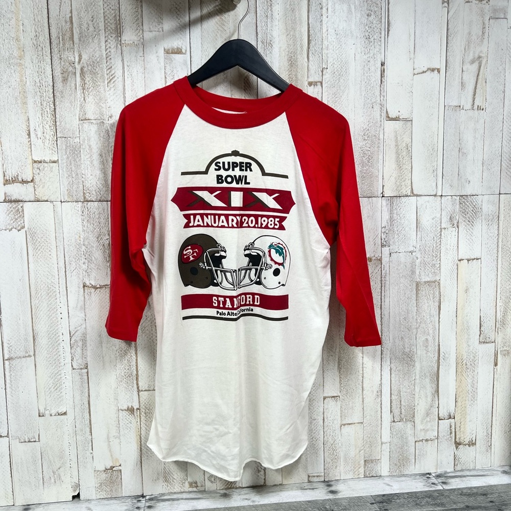 Vintage 1985 Super Bowl Shirt San Francisco 49ers and Miami Dolphins